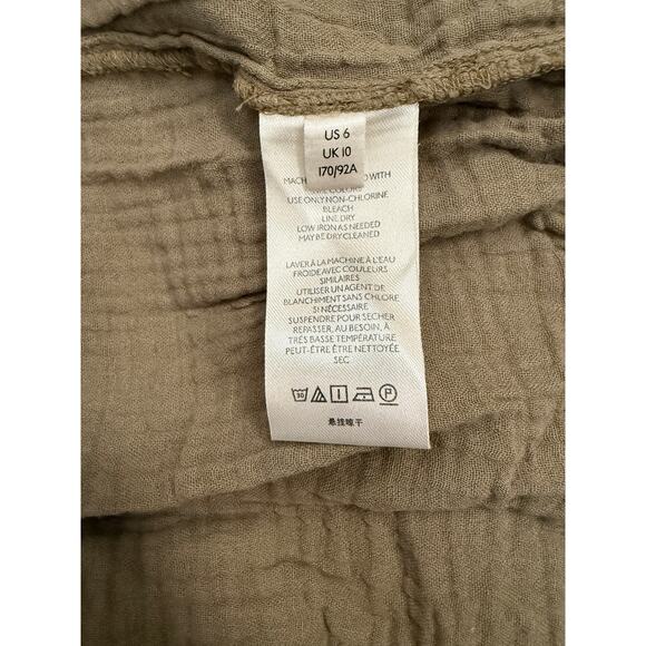 ANTHROPOLOGIE MAEVE Katie Textured Utility Button Front Tunic Dress in Moss Sz 6 - Picture 7 of 8